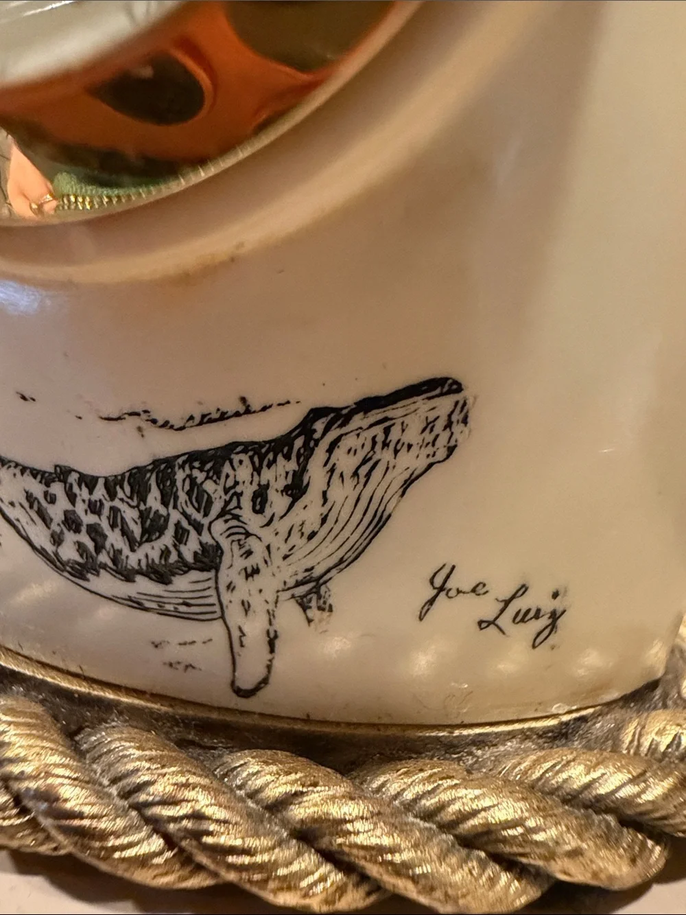 Nantucket Ivory Decorative Clock with Sailing Ship Whale scrimshaw by Joe Luiz